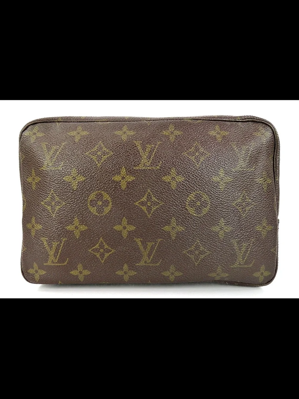 Louis Vuitton Monogram Canvas Clutch - Brown/Gold Accents